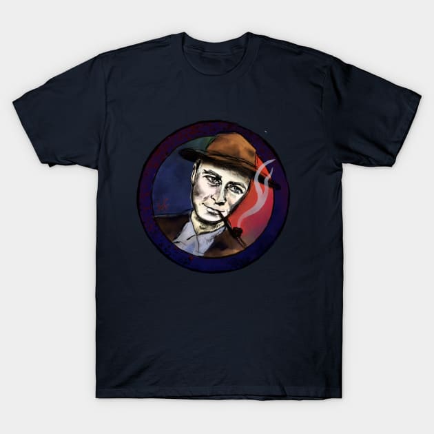 Oppenheimer with pork pie hat T-Shirt by brendafleming